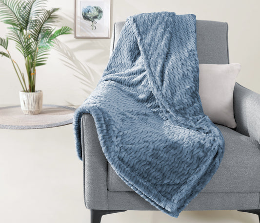 Carsten Wellsoft Throw Blanket – Indigo