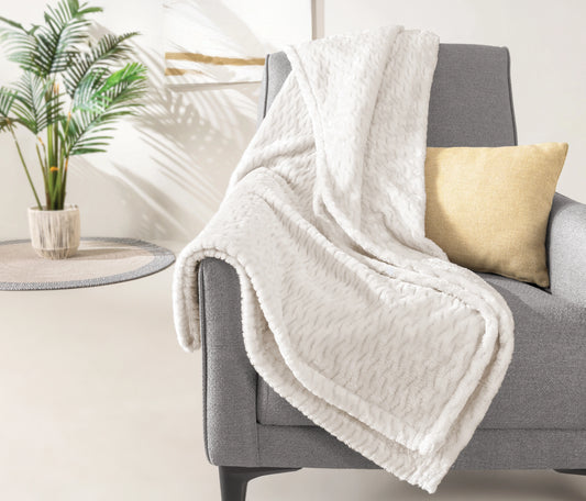 Carsten Wellsoft Throw Blanket – Champagne