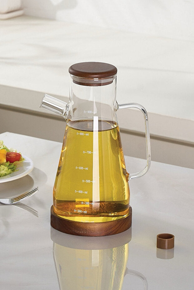 Acacia Oil and Vinegar Dispenser with Stand