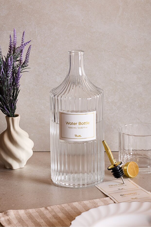 Viking 1000 ml Glass Bottle with Gold Double Cap
