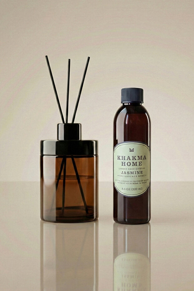 Jasmine Scented Amber Soap Dispenser Set