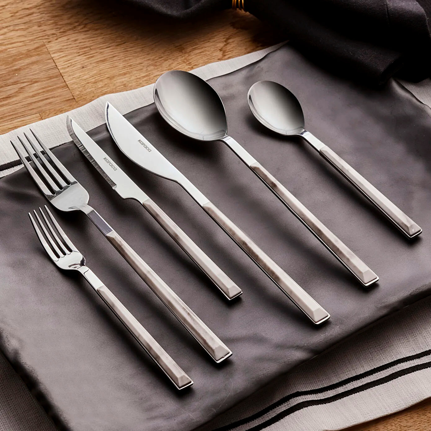 Karaca Leda White 36 Piece Cutlery Set for 6 People