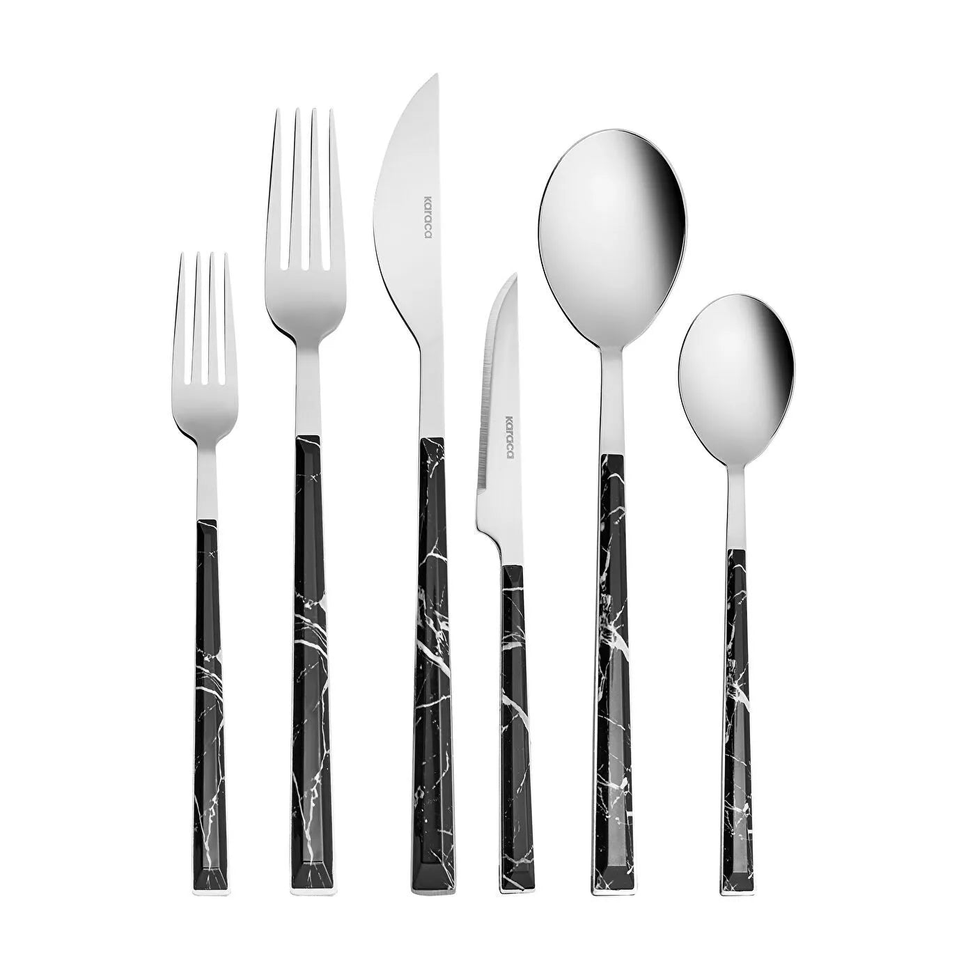 Karaca Leda Black 36 Piece Cutlery Set for 6 People