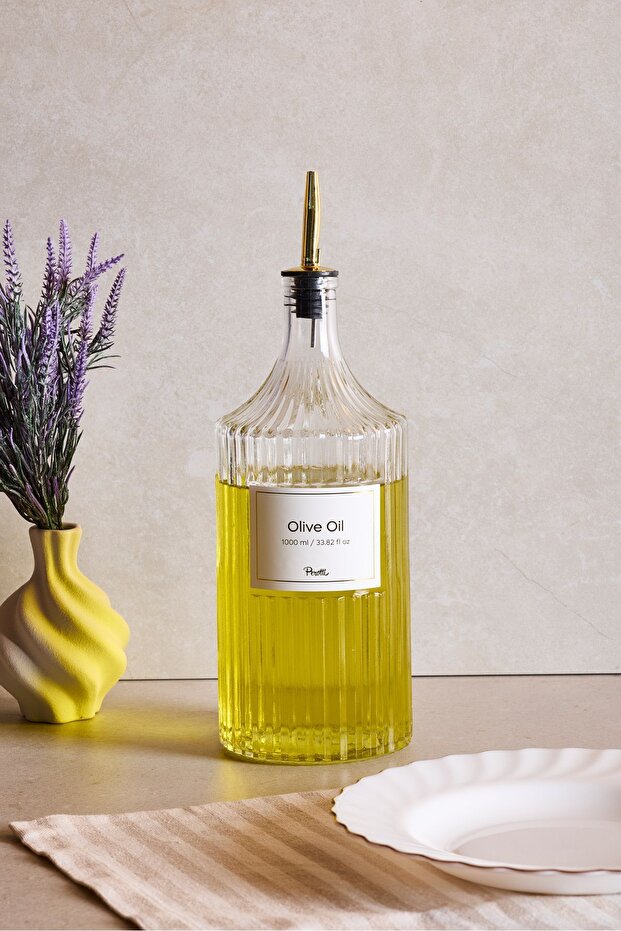 Viking 1000 ml Glass Bottle with Gold Double Cap