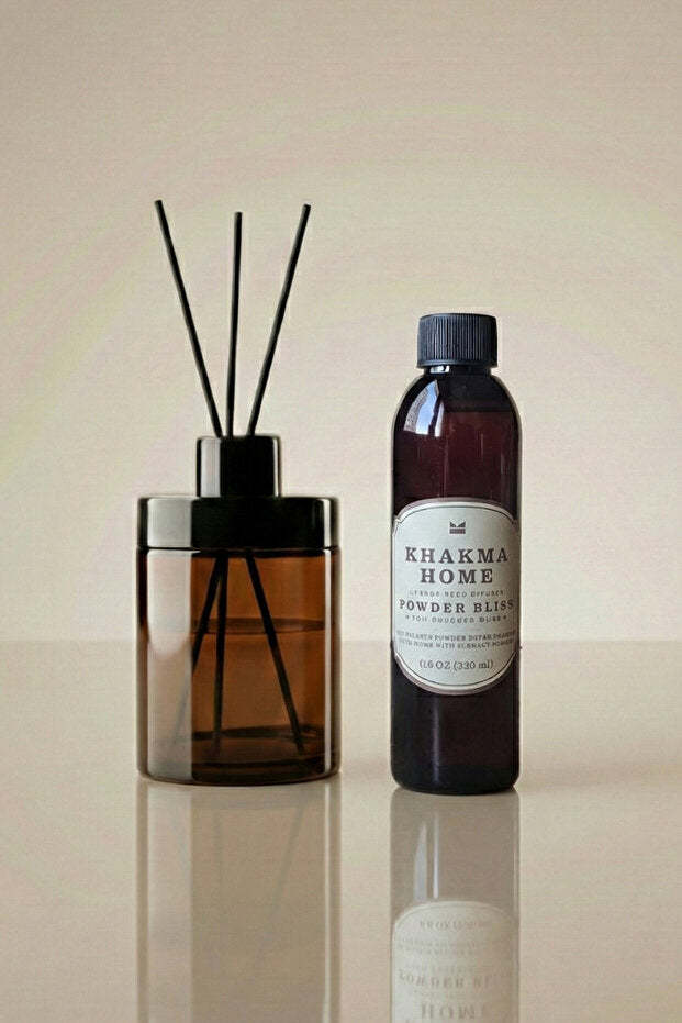 Powder Bliss Scented Amber Soap Dispenser Set