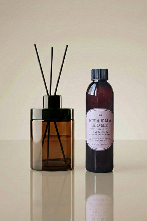 Sakura Scented Amber Soap Dispenser Set