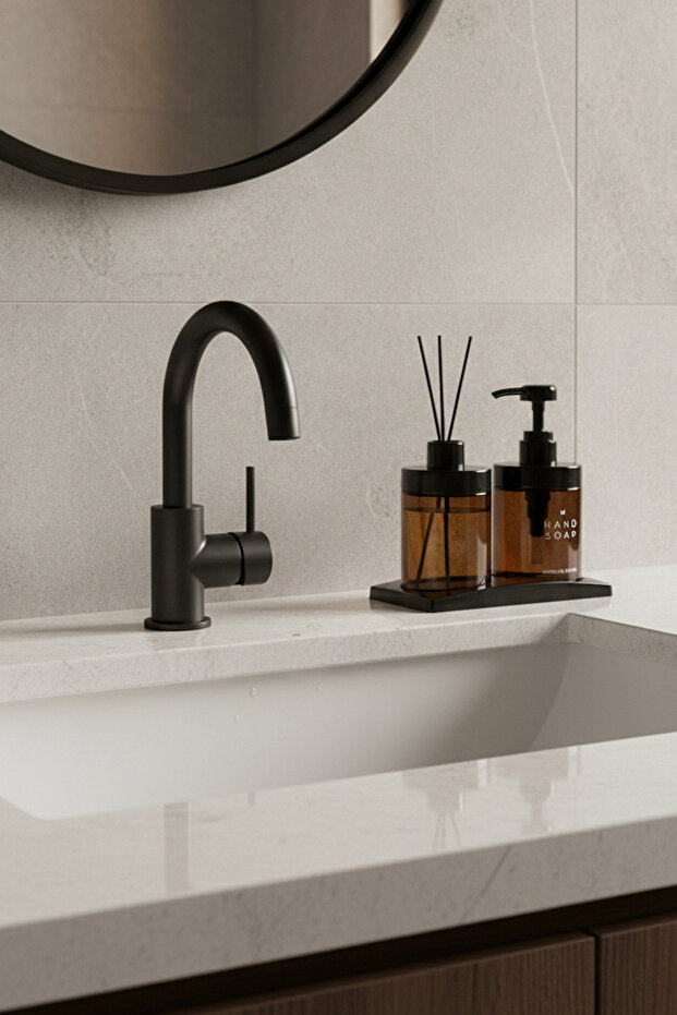 Sakura Scented Amber Soap Dispenser Set