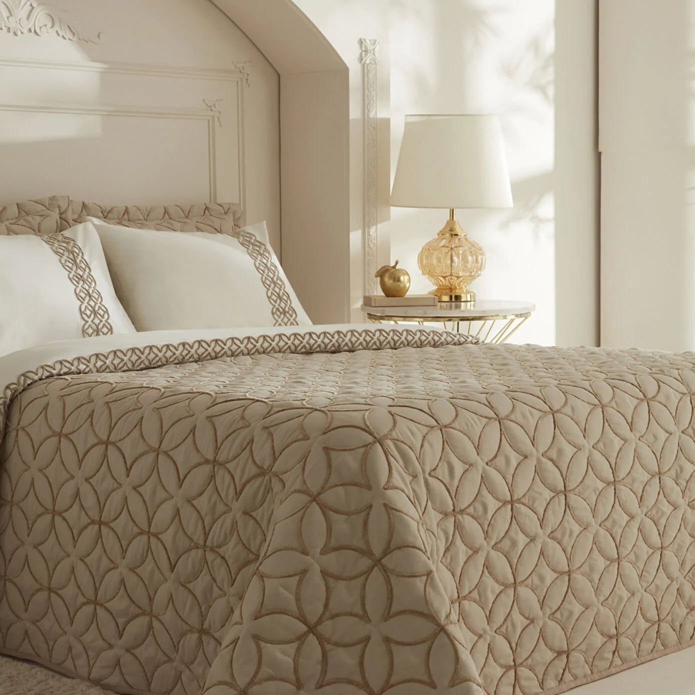 Spica Double 100% Cotton Duet Set Beige