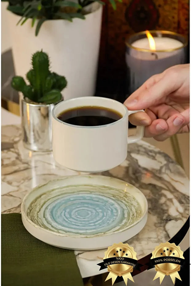 Havin Porcelain Tea/Cappuccino Cup 2 Person Set