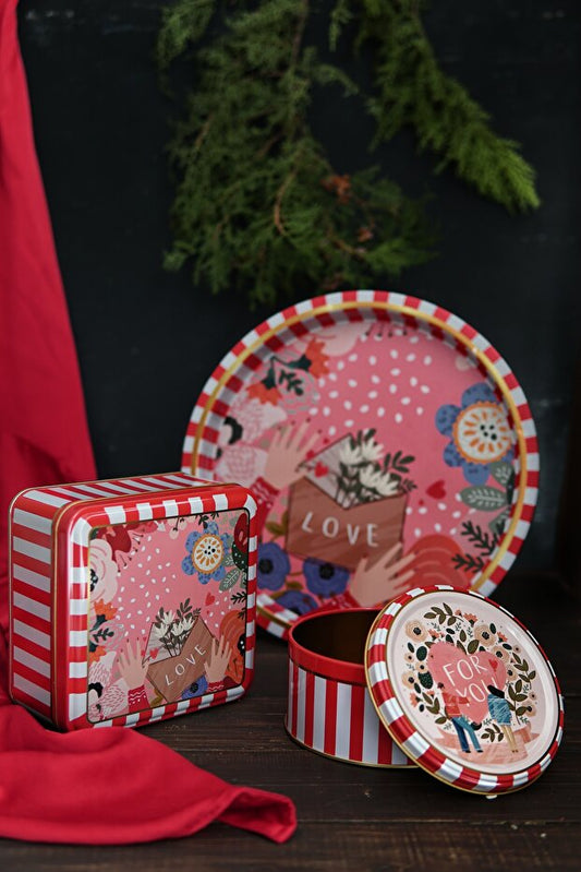 Christmas Edition Metal Storage Containers 3 Piece Set