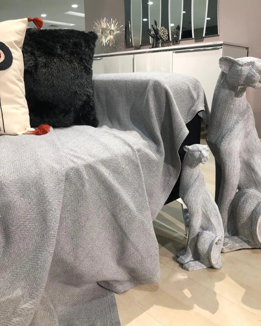 1 Piece Gray Woven Hand Tied Sofa Cover