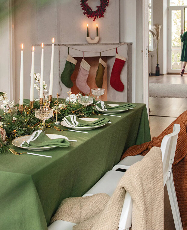 Crystal 6 Pack Pompom  Linen Napkin 38 X 38 Cm