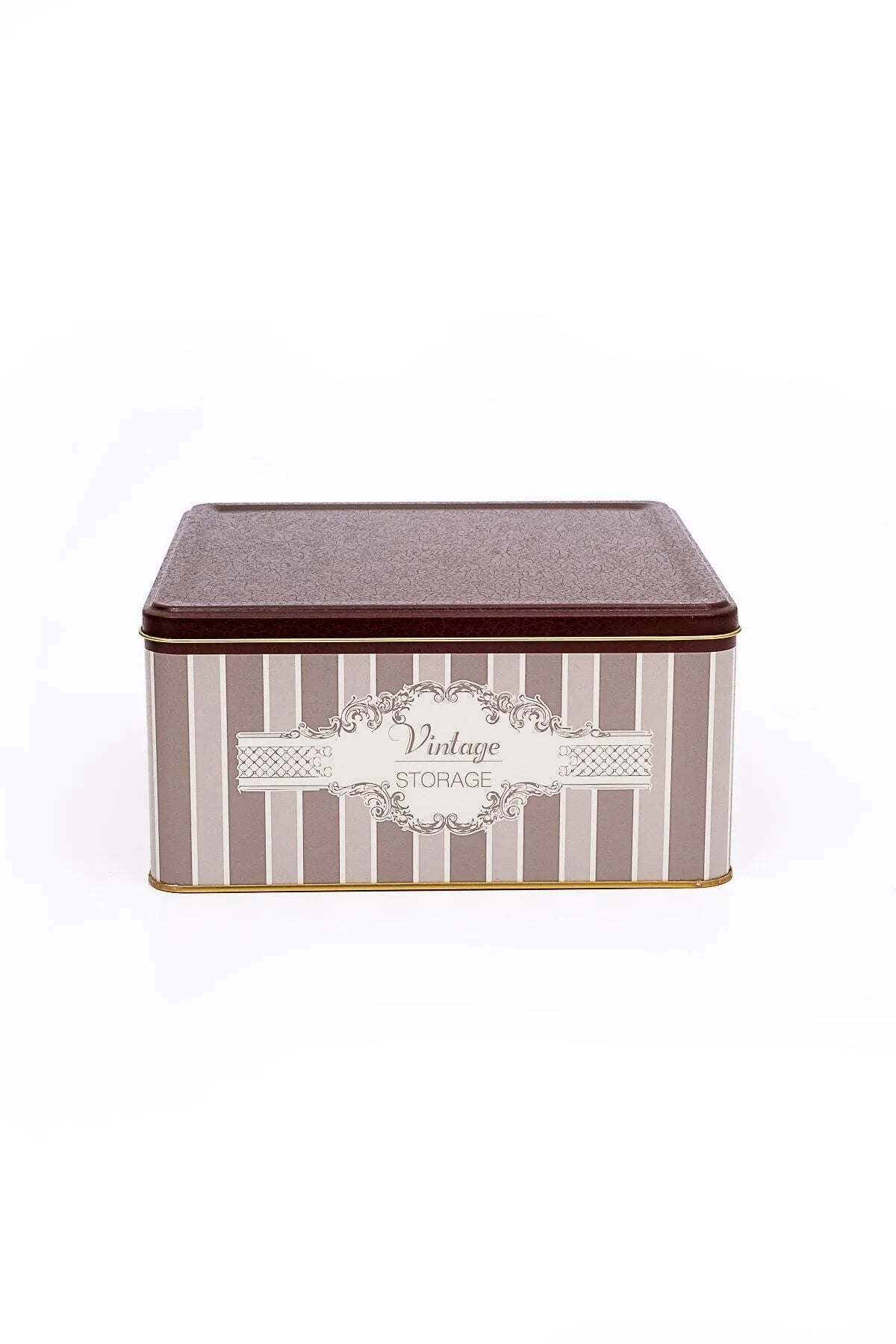 Vintage Elegance Metal Square Storage Container