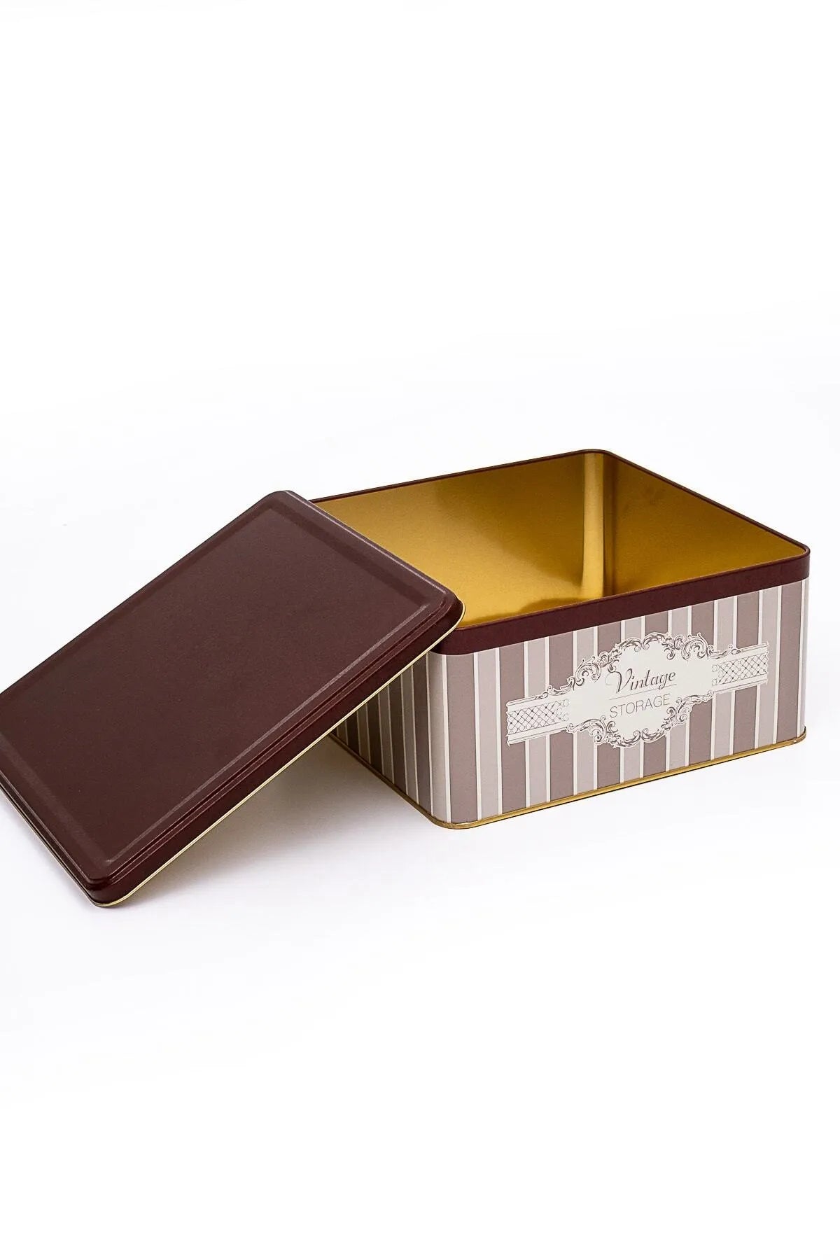 Vintage Elegance Metal Square Storage Container