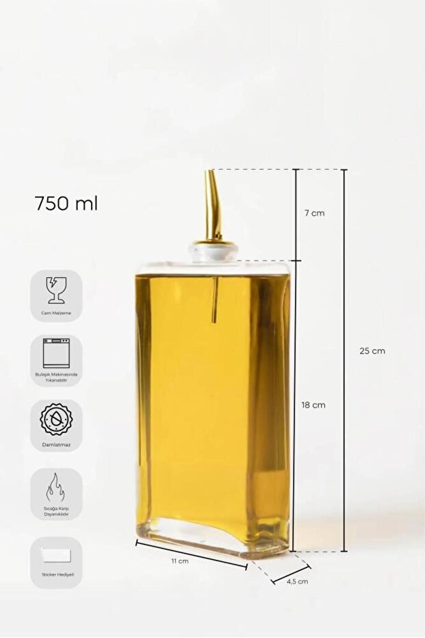 Molivet 1 Piece Glass Oil Dispenser 750 ml - Silver