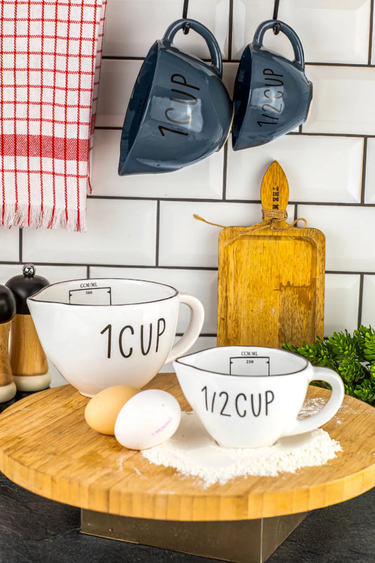 2 Piece Porcelain Measuring Cup