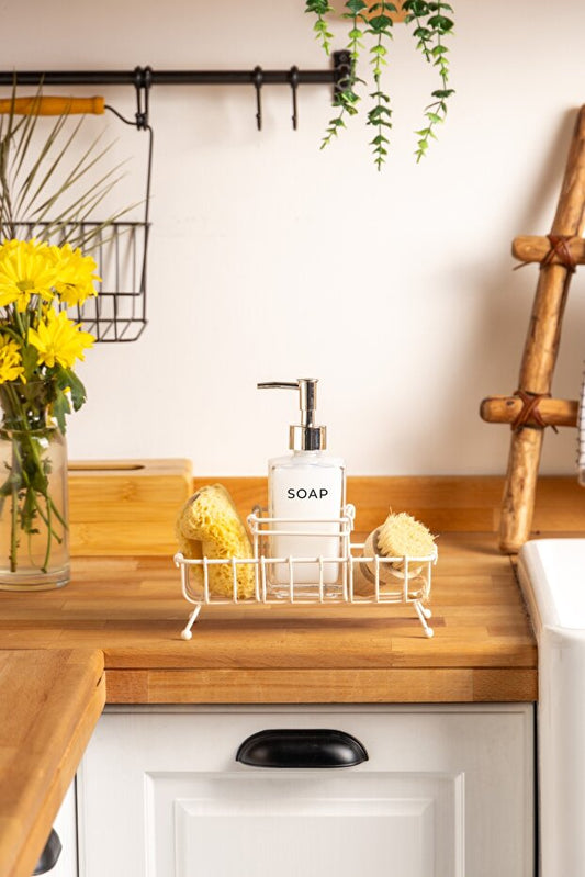 Cremma Single Stand Liquid Soap Dispenser - White