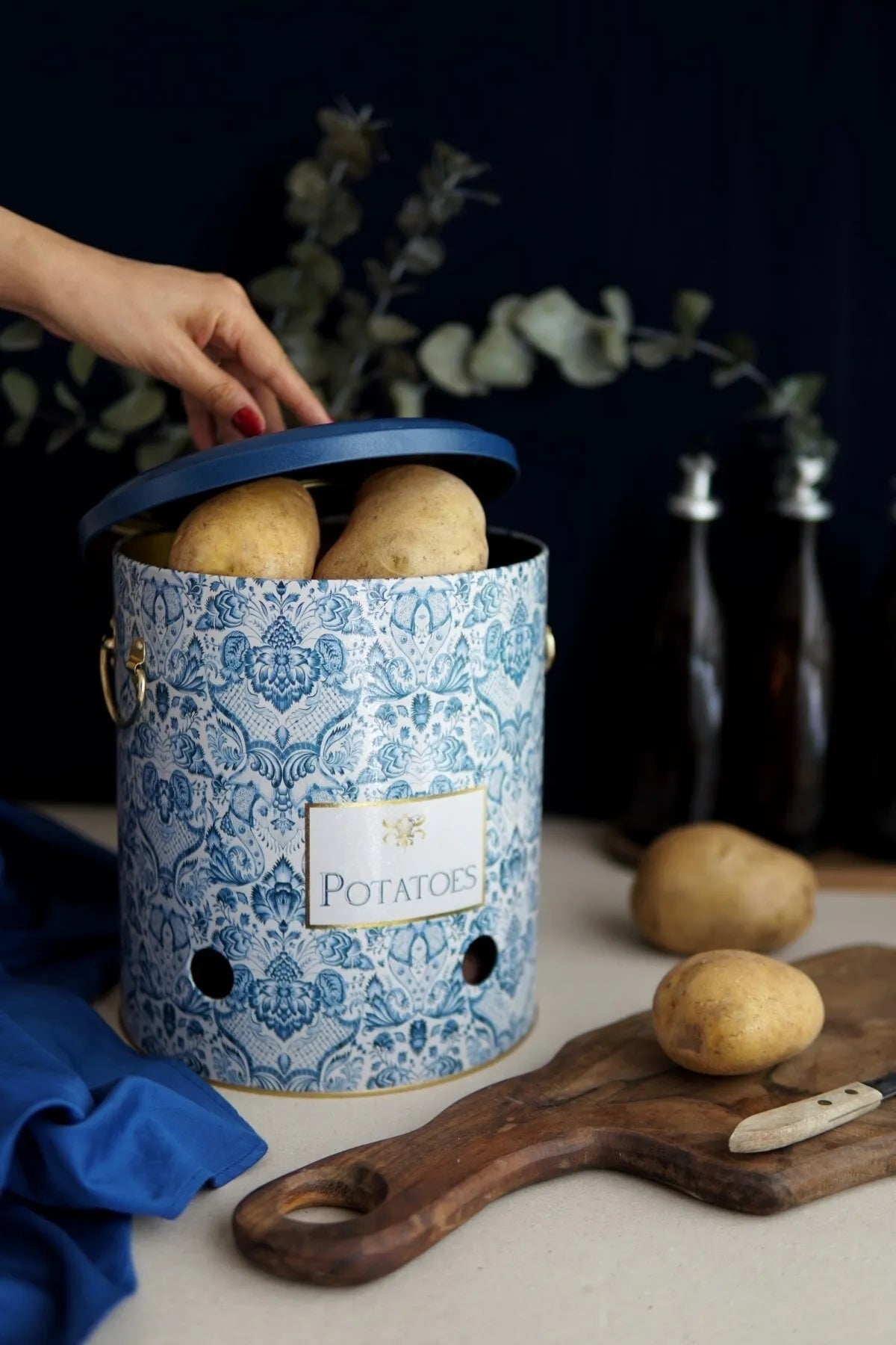 Azul Metal Potato Storage Container