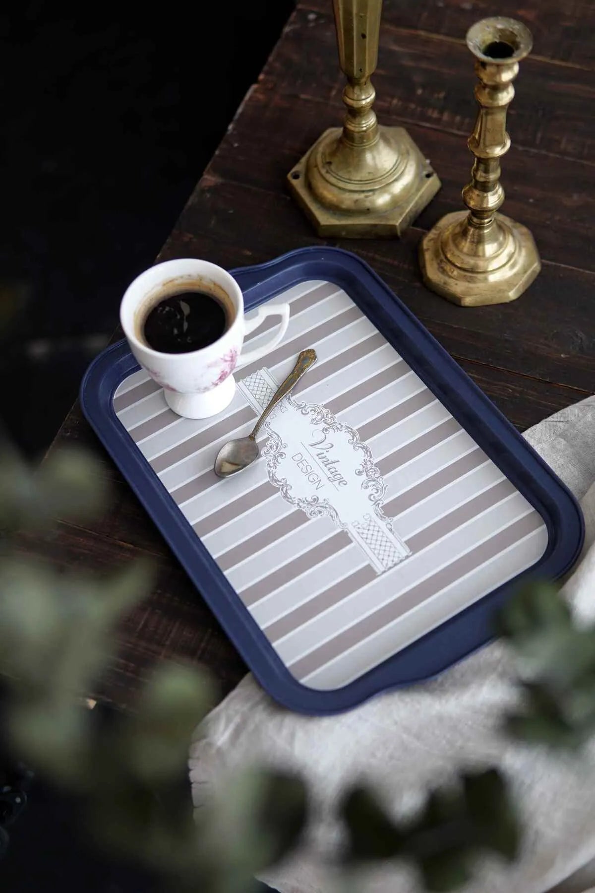 Vintage Elegance Metal Tray