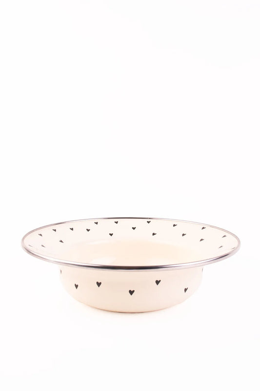 Black Cupid Enamel Deep Pasta and Salad Plate