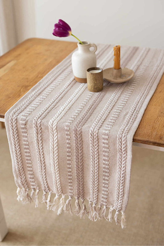 Neula 100% Cotton Beige Knitted Runner 40 x 110 cm