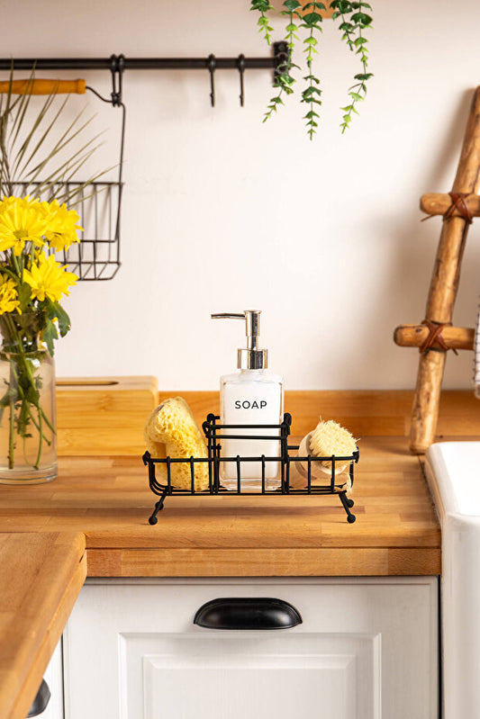 Cremma Single Stand Liquid Soap Dispenser - Black