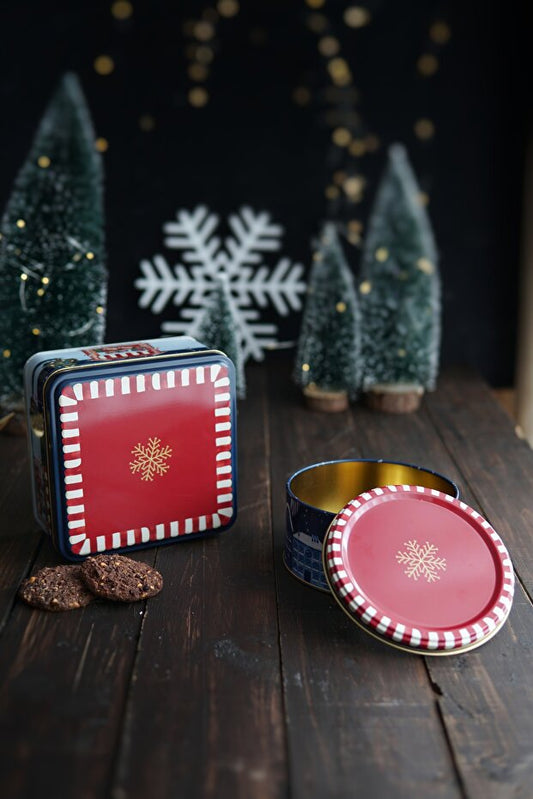 Christmas Edition Metal Storage Containers 2 Piece Set