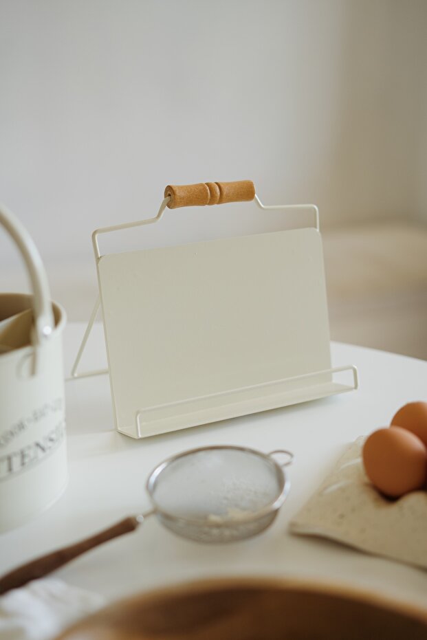 Galvanized Wooden Handle Recipe Stand