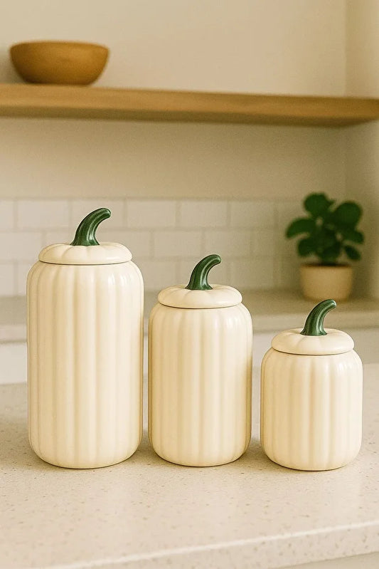 3 Piece Pumpkin Jar Set