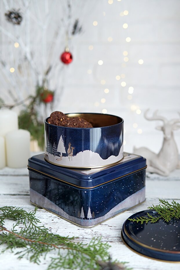 Christmas Edition Metal Storage Containers 2 Piece Set