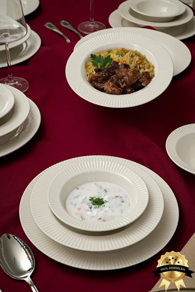 Elif 18 Piece Porcelain Dinner Set for 6 People