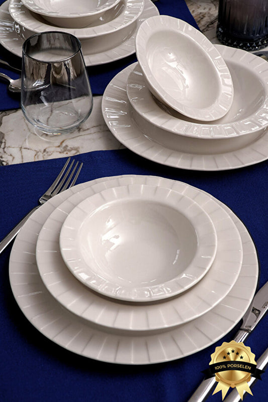Emerald 18 Piece Porcelain Dinner Set for 6 People