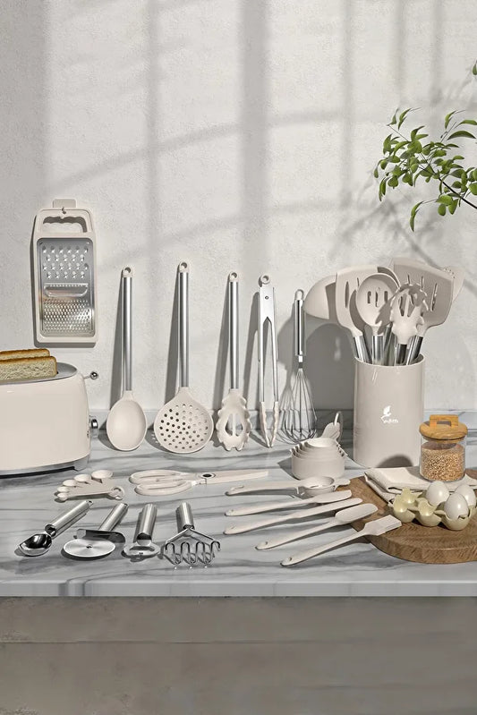 Marbella 35 Piece Stainless Steel Silicone Kitchen Set