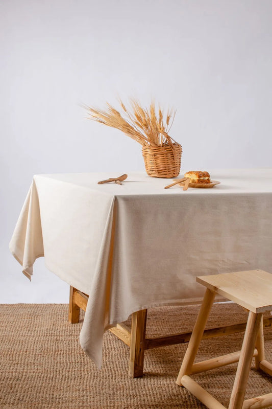 Organic Raw Texture Linen Tablecloth
