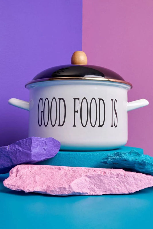 Enamel Pot 20 cm Motto Series
