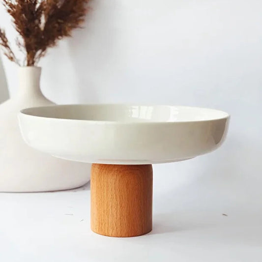 Porcelain Wooden Presentation Bowl 25 cm