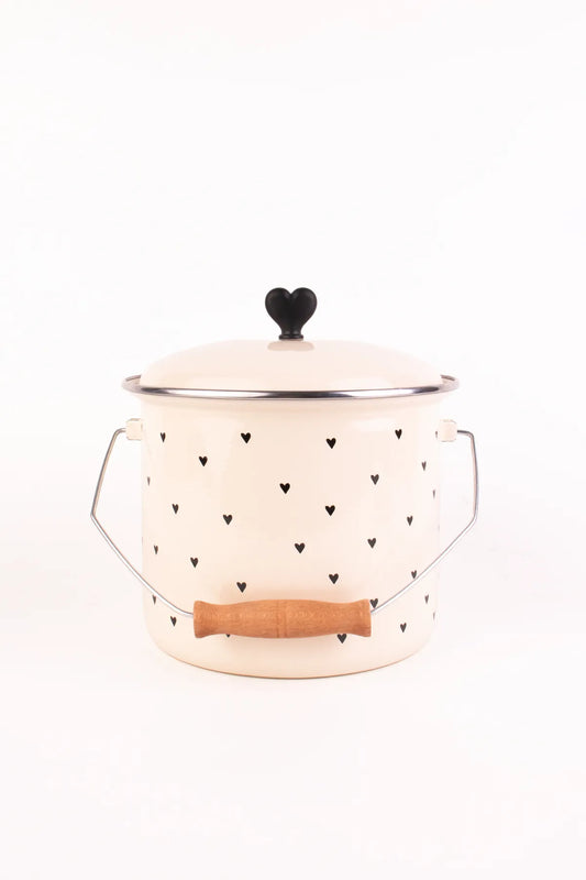 Black Cupid Enamel Bucket 20cm (3Litre)