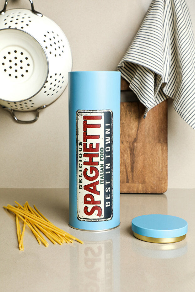 Italia Tall Round Metal Spaghetti Box