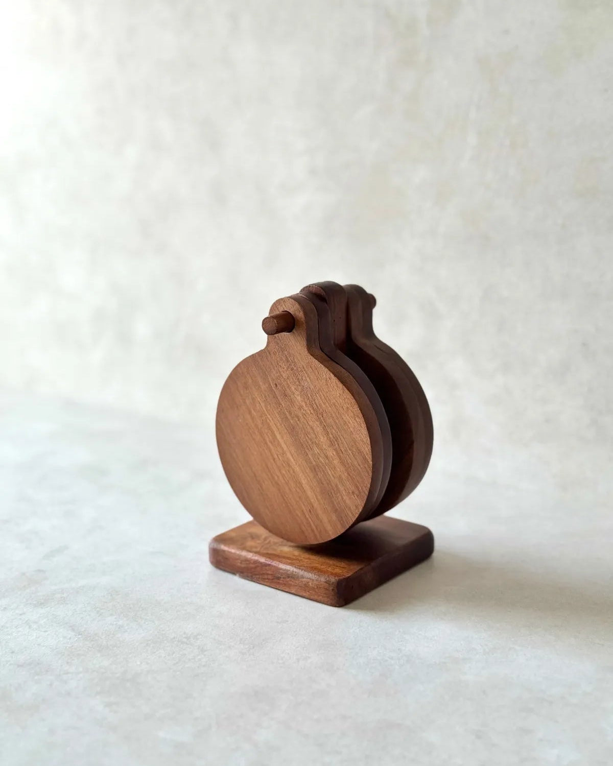 4-Piece Acacia Stand Coaster & Trivet