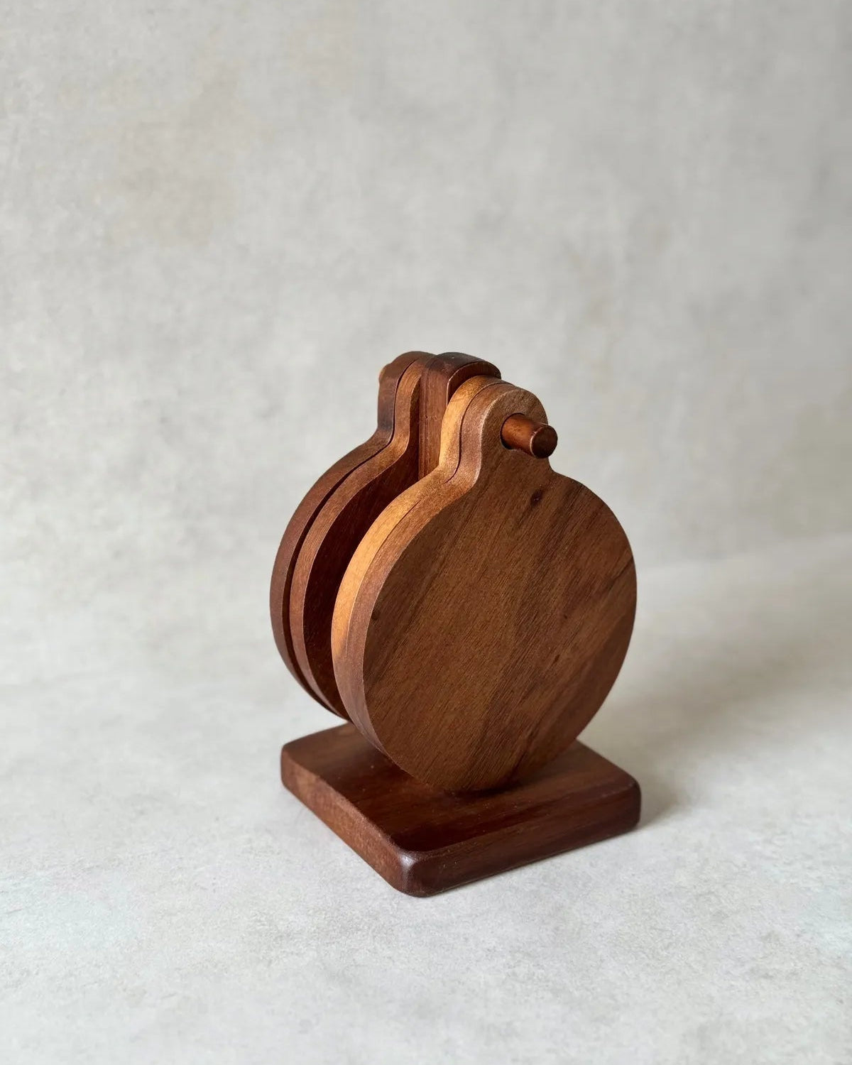4-Piece Acacia Stand Coaster & Trivet