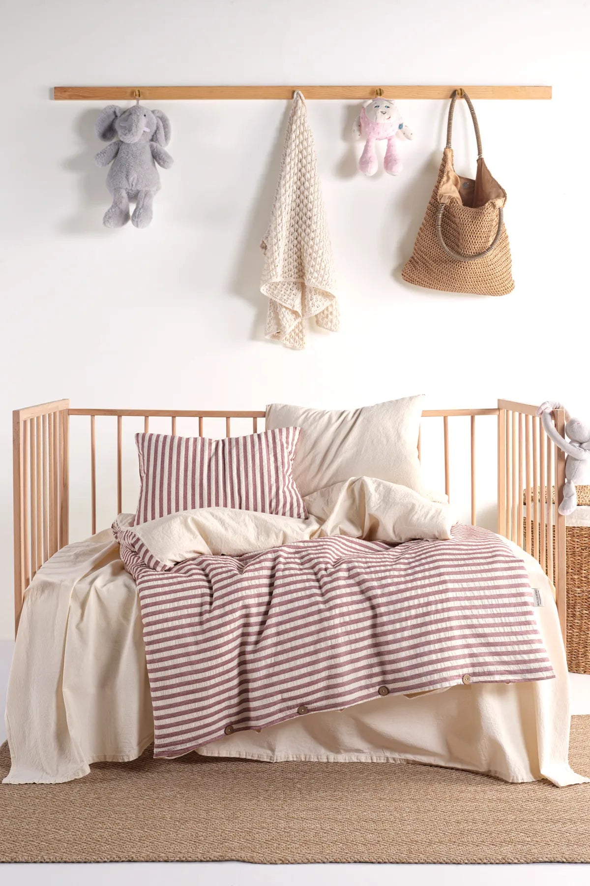 Chance Cherry Natural Baby 100% Cotton Washable Duvet Cover Set