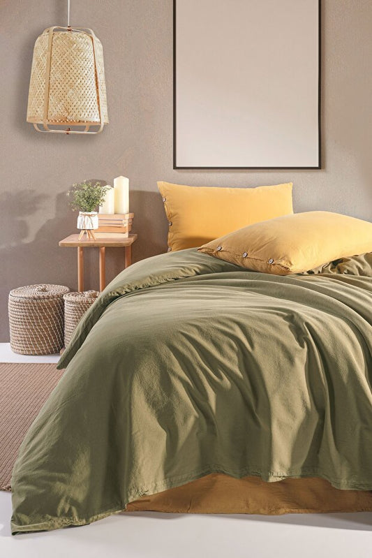 Loy 100% Cotton Washable Vintage Duvet Cover Set