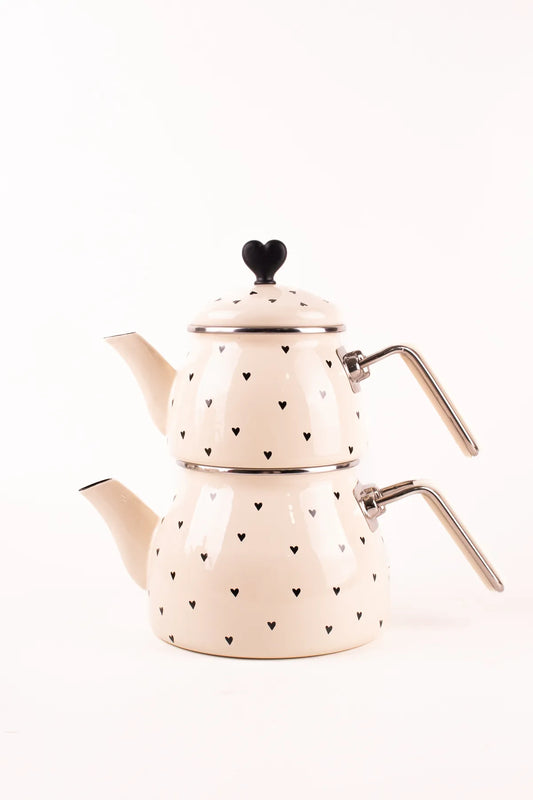 Black Cupid Enamel Teapot
