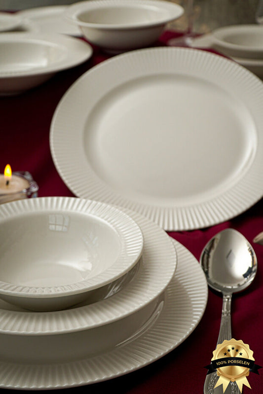 Elif 18 Piece Porcelain Dinner Set for 6 People