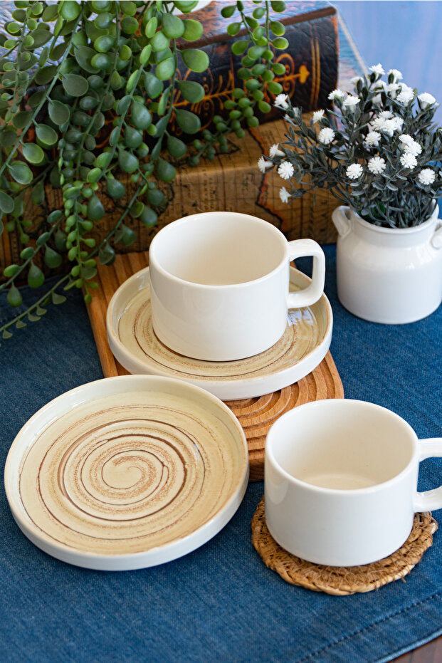 Jupiter Porcelain Tea/Cappuccino Cup 2 Person Set