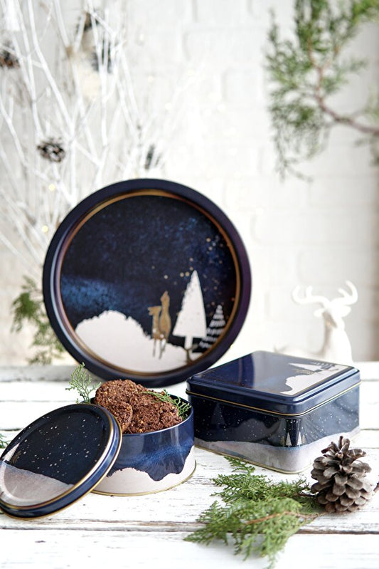 Christmas Edition Metal Storage Containers 3 Piece Set