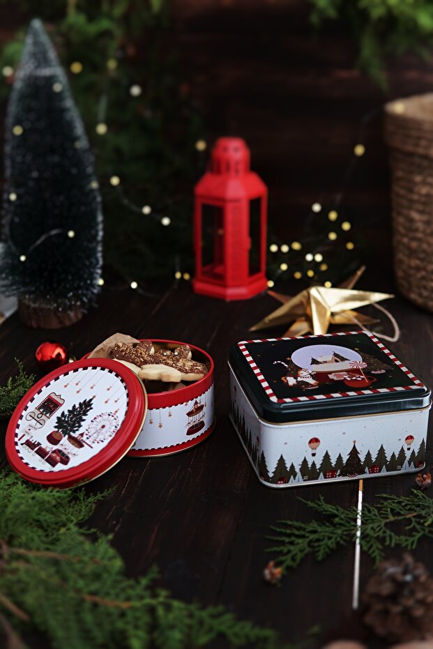 Christmas Edition Metal Storage Containers 2 Piece Set
