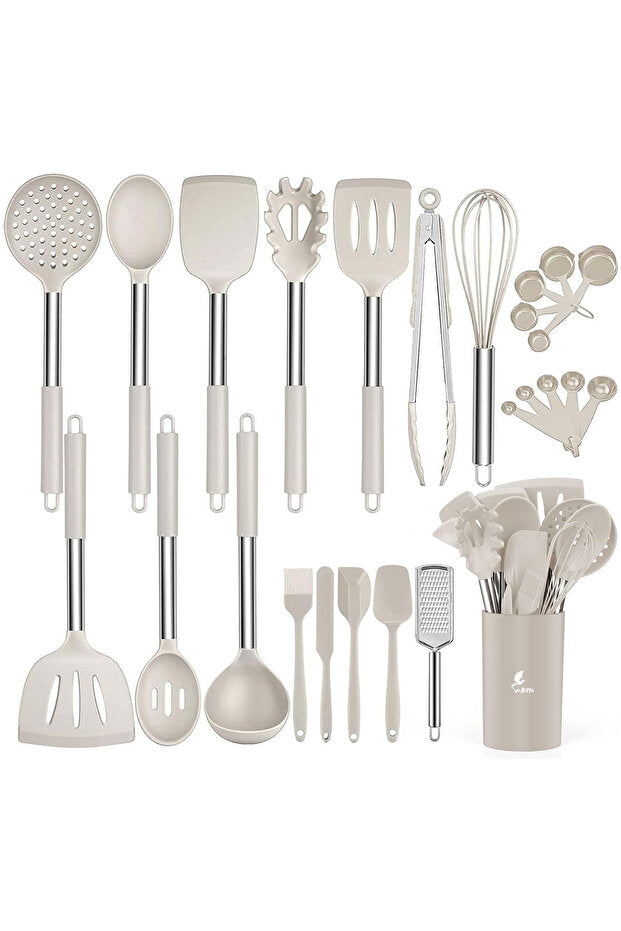 Guojin 26 Piece Stainless Steel Silicone Spatula Kitchen Set