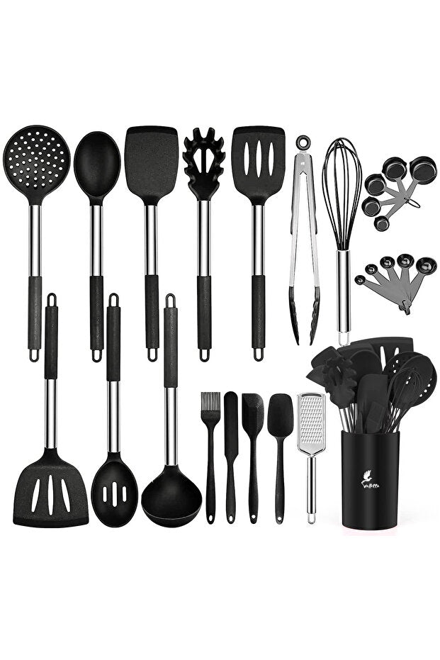 Guojin 26 Piece Stainless Steel Silicone Spatula Kitchen Set