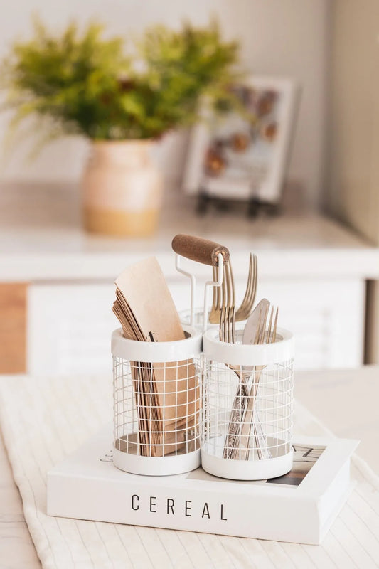 Wire Cutlery Storage Container